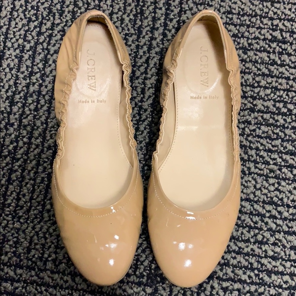 J.CREW Nude Patent Leather Ballet Flats Size 8